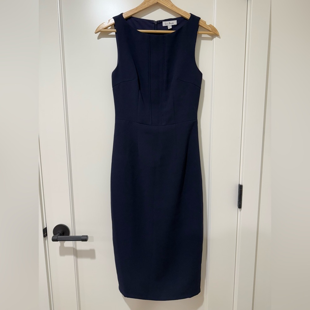 Love Bonito Navy Blue Sleeveless Panel Pencil Dress